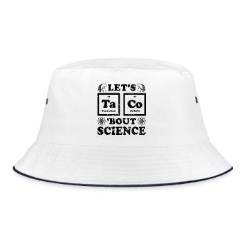  Physik, Biologie, Naturwissenschaften Mathe - Bucket Hat - Weiß/Navy - Vorne