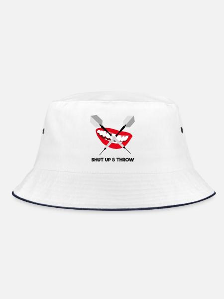 Shut up and throw (dark) - Bucket Hat - Weiß/Navy