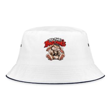 Rebellischer Hase für die Bösen - Bucket Hat - Weiß/Navy - Vorne