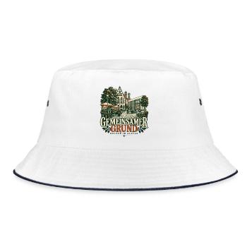 Gemeinsamer Grund Kultur Alltags - Bucket Hat - Weiß/Navy - Vorne