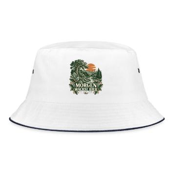 Morgen wächst hier – Waldlandschaft - Bucket Hat - Weiß/Navy - Vorne