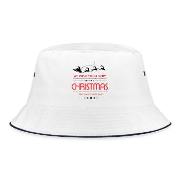 Weihnachten We wish Merry Christmas Sprüche  - Bucket Hat - Weiß/Navy - Vorne