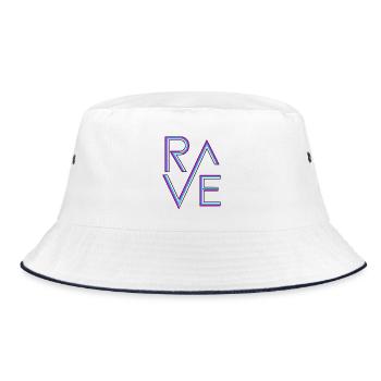 Rave Neon - Bucket Hat - Weiß/Navy - Vorne