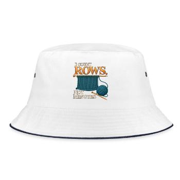 Ich zähle Reihen, nicht Minuten - Bucket Hat - Weiß/Navy - Vorne