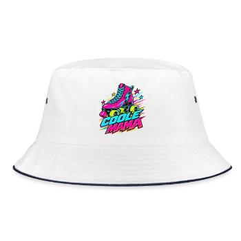 Neon Roller Mama - Bucket Hat - Weiß/Navy - Vorne