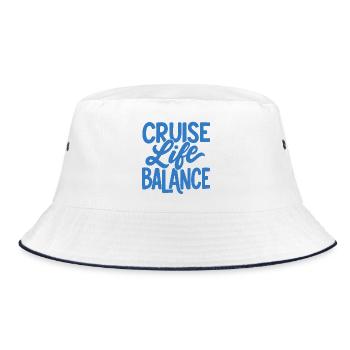 Cruise Life Balance - Bucket Hat - Weiß/Navy - Vorne