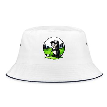 Stinktier Golfspieler - Bucket Hat - Weiß/Navy - Vorne