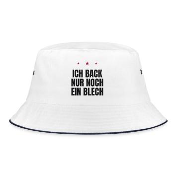 Ich back nur noch ein Blech – Weihnachtsbäckerei - Bucket Hat - Weiß/Navy - Vorne
