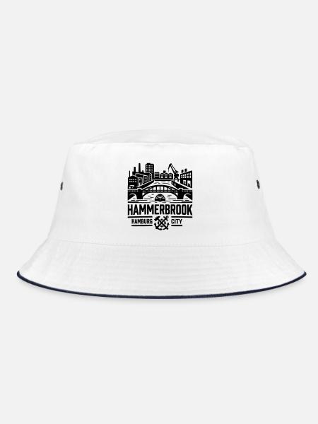 Hammerbrook Hamburg Hafen City Süd - Bucket Hat - Weiß/Navy