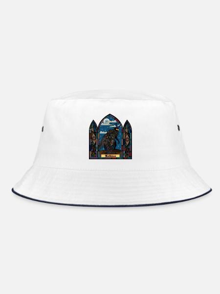 Mothman Buntglas - Bucket Hat - Weiß/Navy