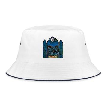Loch Ness Monster Buntglas - Bucket Hat - Weiß/Navy - Vorne