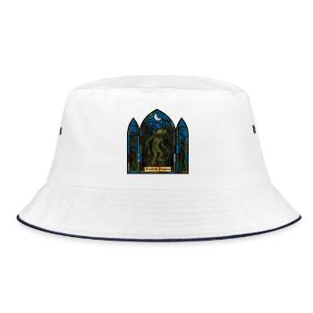 Mondbeschienener Froschmann im Buntglas - Bucket Hat - Weiß/Navy - Vorne