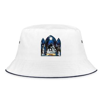 Wendigo Mondschein-Buntglas - Bucket Hat - Weiß/Navy - Vorne