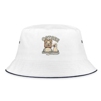 lustige Ostsee Möwe - Bucket Hat - Weiß/Navy - Vorne
