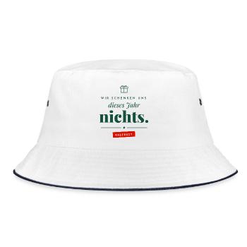 Wir schenken uns nichts Ragebait Weihnachten Paar - Bucket Hat - Weiß/Navy - Vorne