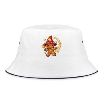 Weihnachtskeks, frohe Weihnachten, Weihnachten - Bucket Hat - Weiß/Navy - Vorne