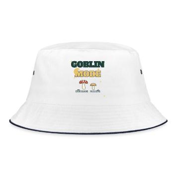 Goblin-Modus Pilzsammler - Bucket Hat - Weiß/Navy - Vorne