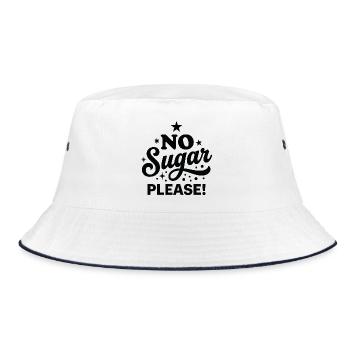 Kein Zucker bitte Handlettered-Design - Bucket Hat - Weiß/Navy - Vorne
