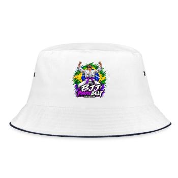 BJJ Lila Gürtel seit 2026 - Bucket Hat - Weiß/Navy - Vorne