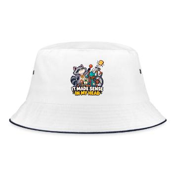 Das ergab in meinem Kopf Sinn - Bucket Hat - Weiß/Navy - Vorne