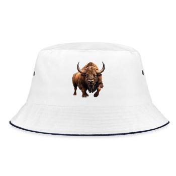 Auerochse - Bucket Hat - Weiß/Navy - Vorne
