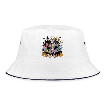 Happy Halloween  - Bucket Hat - Weiß/Navy - Vorne