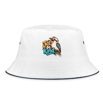 Großes Lachen - Bucket Hat - Weiß/Navy - Vorne