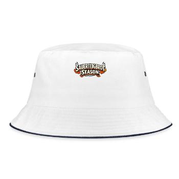 Sauerteigbrot Saison Design - Bucket Hat - Weiß/Navy - Vorne
