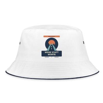 Wege statt Worte - Bucket Hat - Weiß/Navy - Vorne