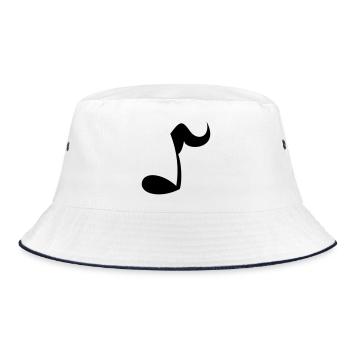 Note - Bucket Hat - white/navy - Front