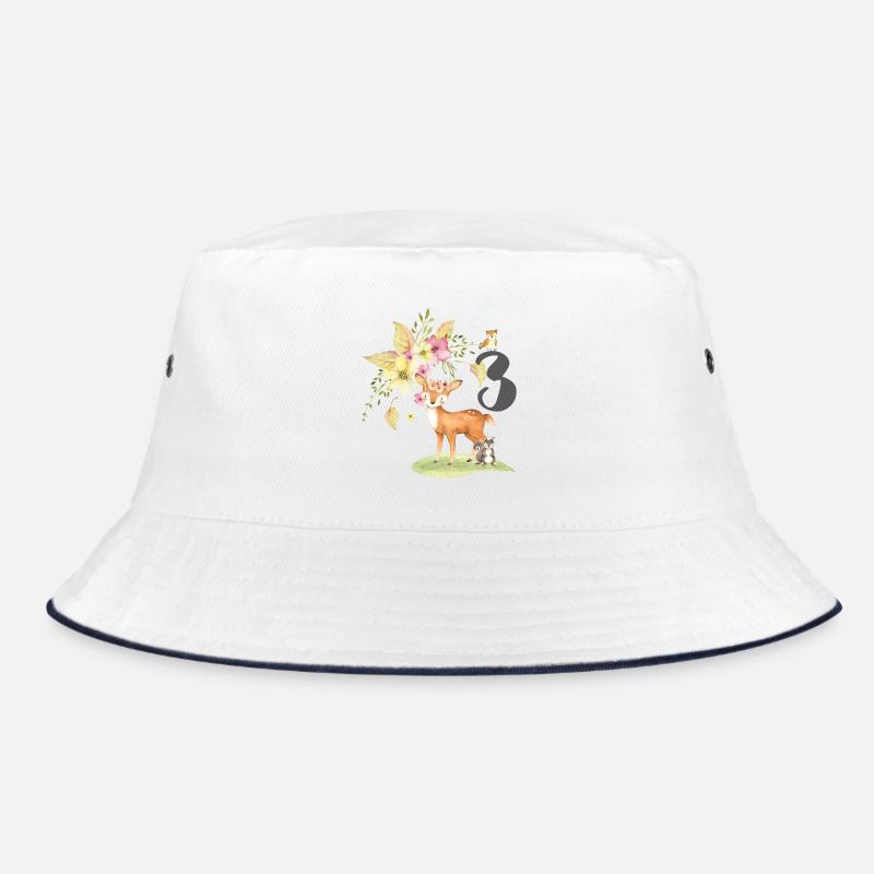 3rd birthday for children, three, third, forest animals Bucket Hat