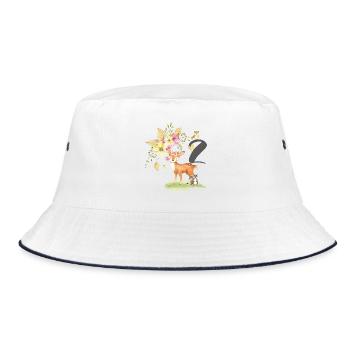 2. Geburtstag, zwei, zweiter, Birthday, Waldtiere - Bucket Hat - Weiß/Navy - Vorne