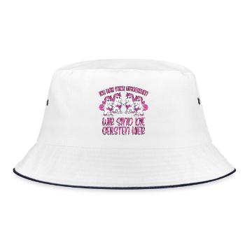 Mallorca Sprüche Die Geilsten hier Einhorn Party - Bucket Hat - Weiß/Navy - Vorne
