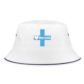 Marseille - Bucket Hat - white/navy - Front