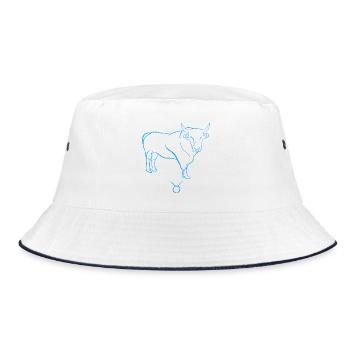 Ox - Bucket Hat - white/navy - Front