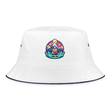Zen-Meditation in der Natur Design - Bucket Hat - Weiß/Navy - Vorne