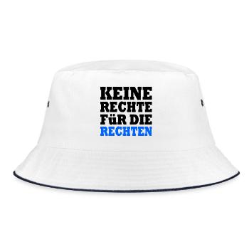 keine rechte für die rechten - Bucket Hat - Weiß/Navy - Vorne