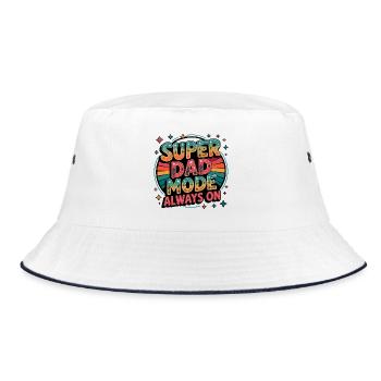 Super Dad Mode Super Dad Mode Always On - Bucket Hat - white/navy - Front
