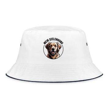 Labrador Retriever Labbi mein Seelenhund - Bucket Hat - Weiß/Navy - Vorne