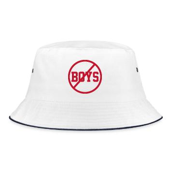 Nope Boys Graphic No Boys - Bucket Hat - white/navy - Front