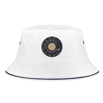 Vintage Phone Rotary Dial Retro Old Fashioned - Bucket Hat - white/navy - Front