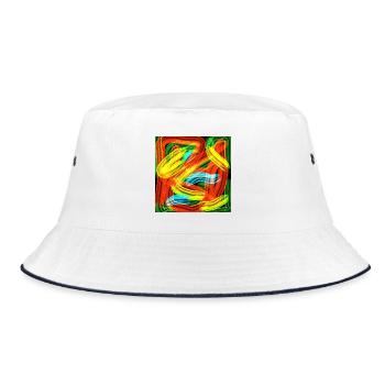Color Stripes - Bucket Hat - white/navy - Front