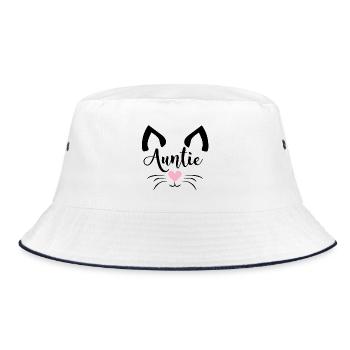 Cute Cat Auntie - Bucket Hat - white/navy - Front