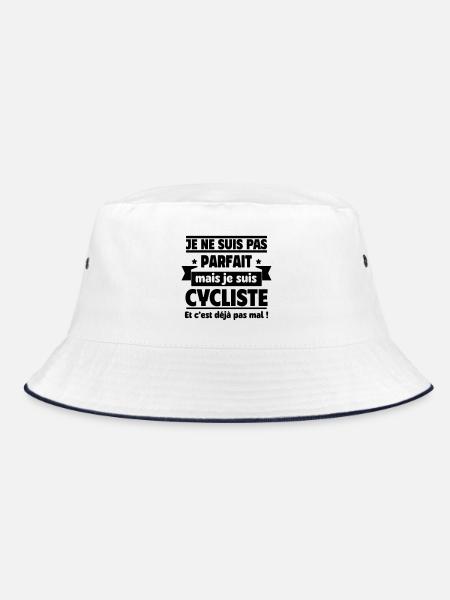 Je ne suis pas parfait, mais je suis cycliste - Bob - blanc/marine - Devant