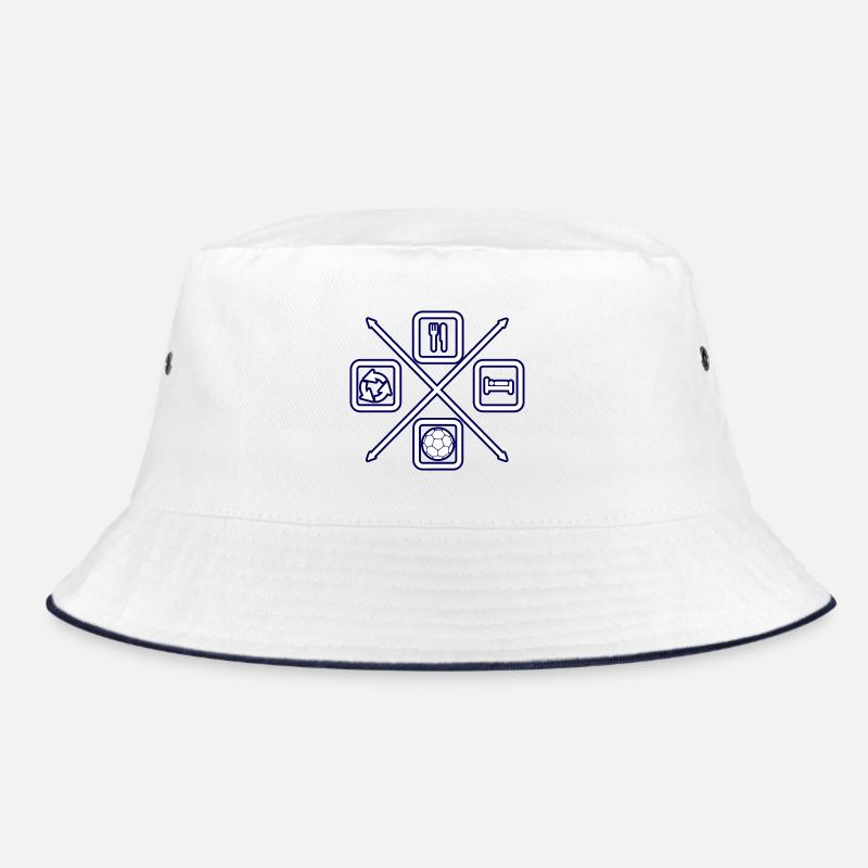 Der Lebenszyklus eines Handballspielers - Bucket Hat - Weiß/Navy
