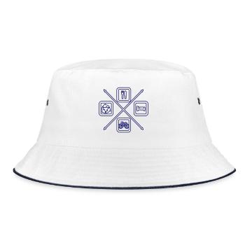 The life cycle of a cyclist, bike, cycling - Bucket Hat - white/navy - Front