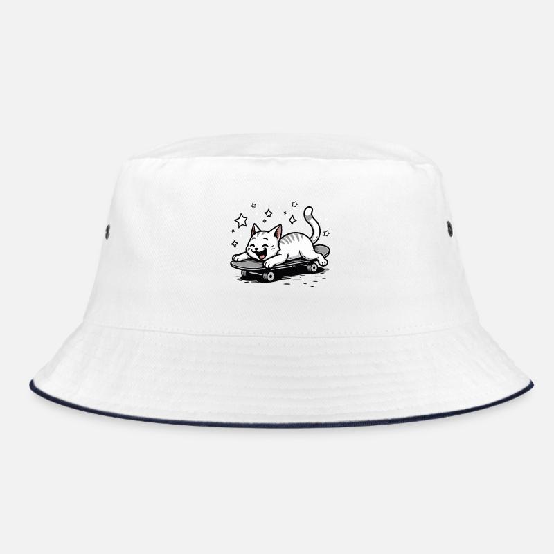 Skateboarder Skater Cat Skateboard Skating Bucket Hat