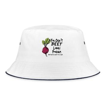 You cant beet Quote - Bucket Hat - white/navy - Front