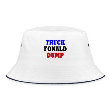 truck fonald dump - Bucket Hat - Weiß/Navy - Vorne
