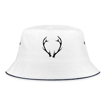 Geweih - Bucket Hat - Weiß/Navy - Vorne